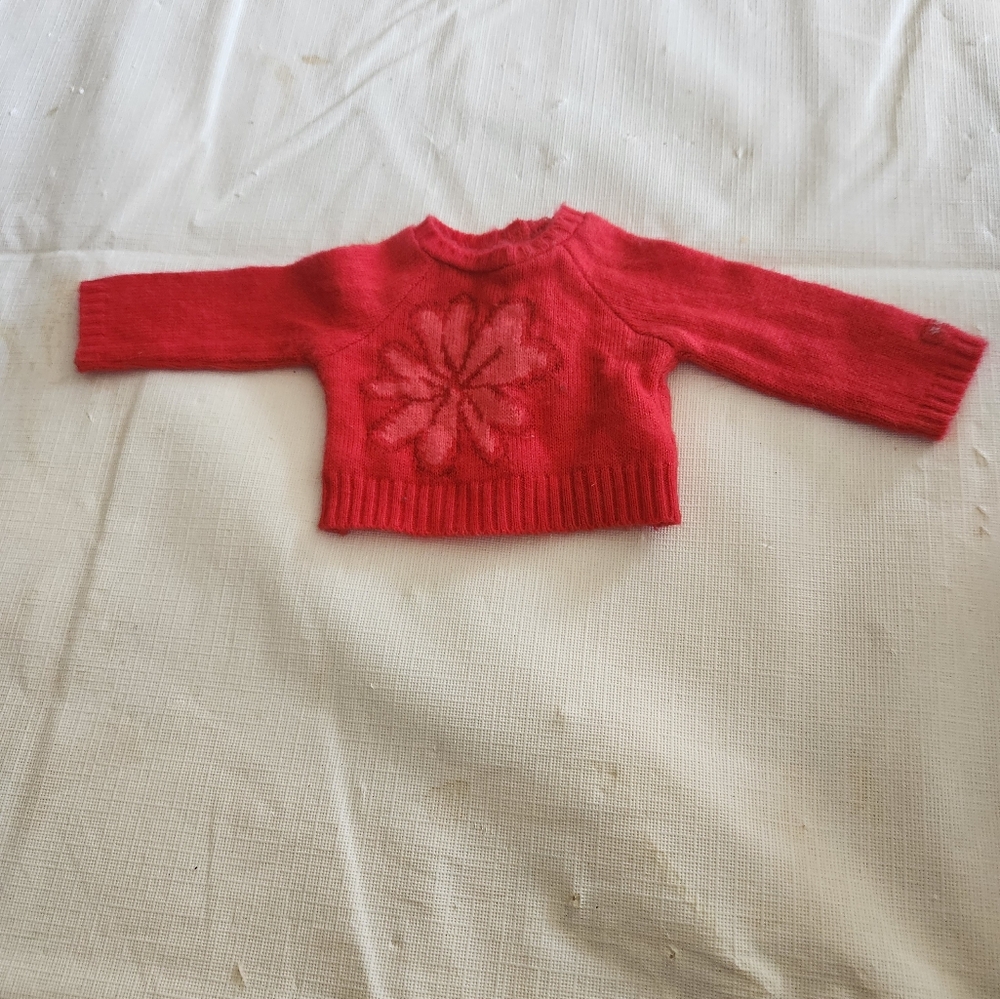 American Girl Doll Red Flower Sweater